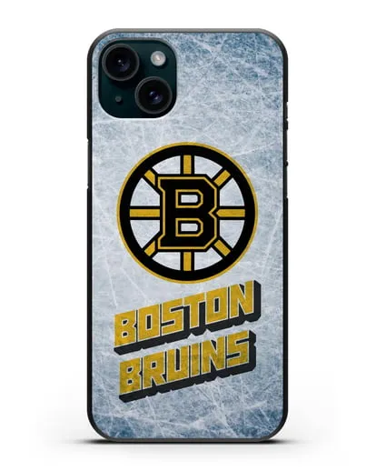 Чехол с рисунком Boston Bruins силиконовый для iPhone 15 Plus