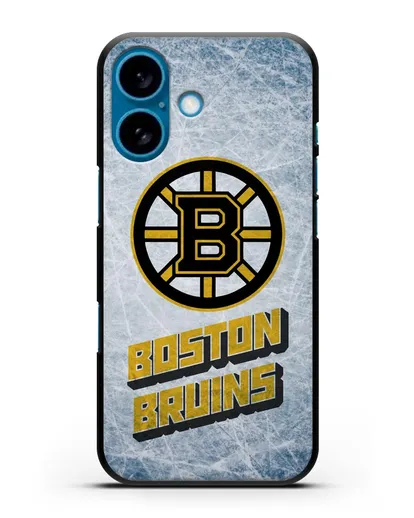 Чехол с рисунком Boston Bruins силиконовый для iPhone 16