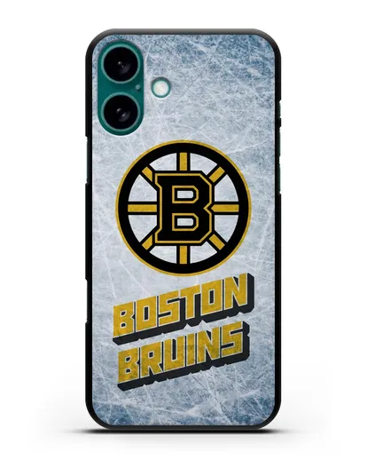 Чехол с рисунком Boston Bruins силиконовый для iPhone 16 Plus