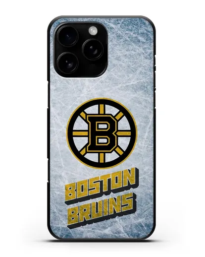 Чехол с рисунком Boston Bruins силиконовый для iPhone 16 Pro Max