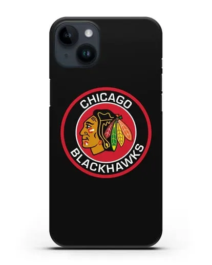 Чеxол с логотипом Chicago Blackhawks силиконовый для iPhone 14 Plus