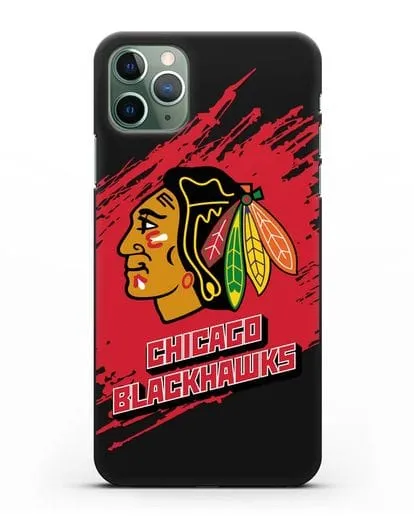 Чехол с надписью ХК Чикаго Блэкхокс силиконовый для iPhone 11 Pro Max
