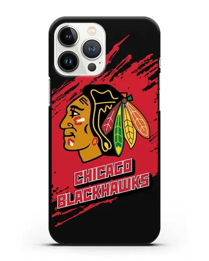Чехол с надписью ХК Чикаго Блэкхокс силиконовый для iPhone 13 Pro Max