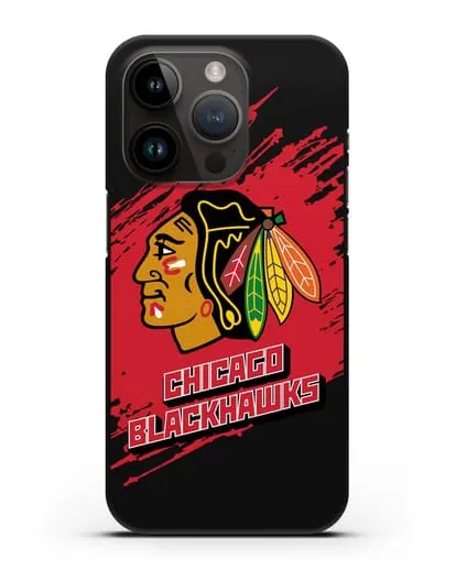 Чехол с надписью ХК Чикаго Блэкхокс силиконовый для iPhone 14 Pro