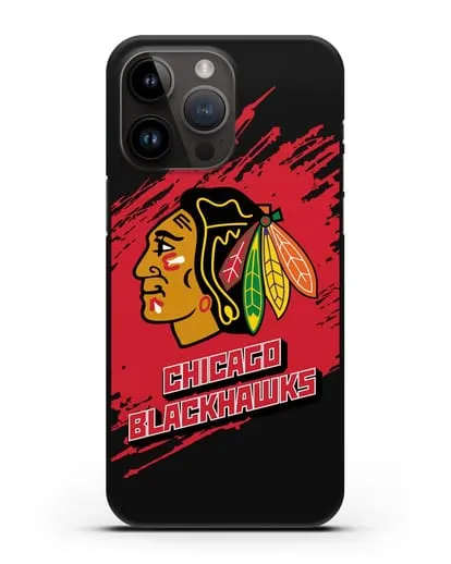 Чехол с надписью ХК Чикаго Блэкхокс силиконовый для iPhone 14 Pro Max