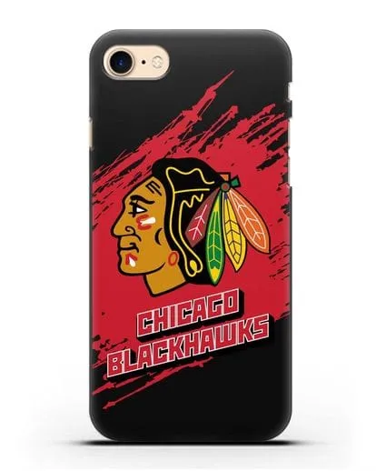 Чехол с надписью ХК Чикаго Блэкхокс силиконовый для iPhone 7