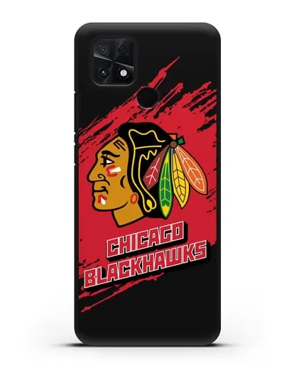 Чехол с надписью ХК Чикаго Блэкхокс силиконовый для Xiaomi Poco C40