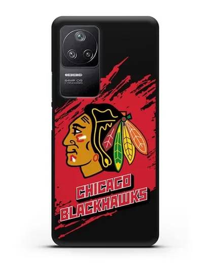 Чехол с надписью ХК Чикаго Блэкхокс силиконовый для Xiaomi Poco F4