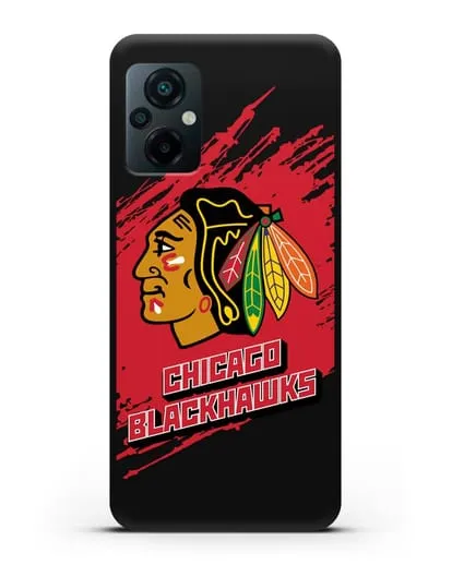 Чехол с надписью ХК Чикаго Блэкхокс силиконовый для Xiaomi Poco M5