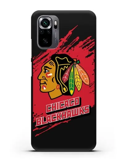 Чехол с надписью ХК Чикаго Блэкхокс силиконовый для Xiaomi Poco M5s