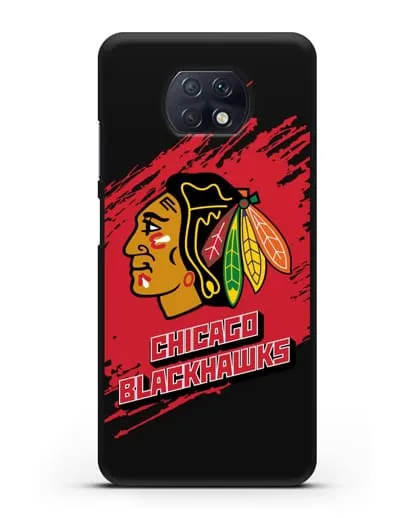 Чехол с надписью ХК Чикаго Блэкхокс силиконовый для Xiaomi Redmi Note 9T