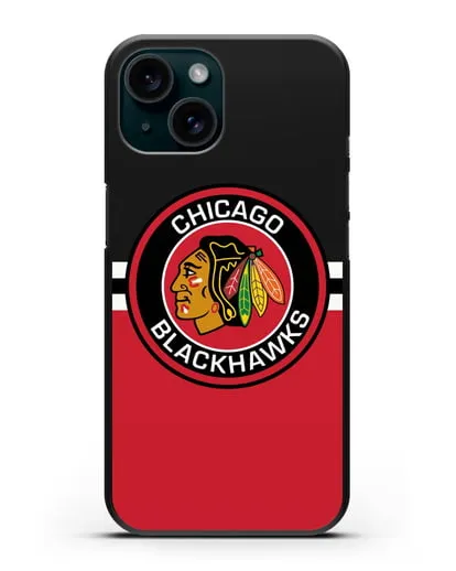 Чехол с символикой Chicago Blackhawks силиконовый для iPhone 15