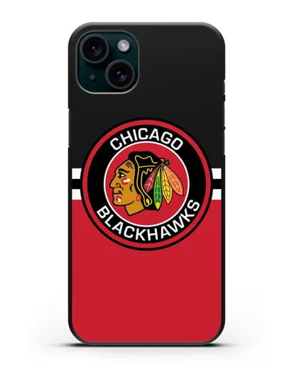 Чехол с символикой Chicago Blackhawks силиконовый для iPhone 15 Plus
