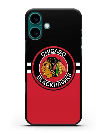 Чехол с символикой Chicago Blackhawks силиконовый для iPhone 16 Plus