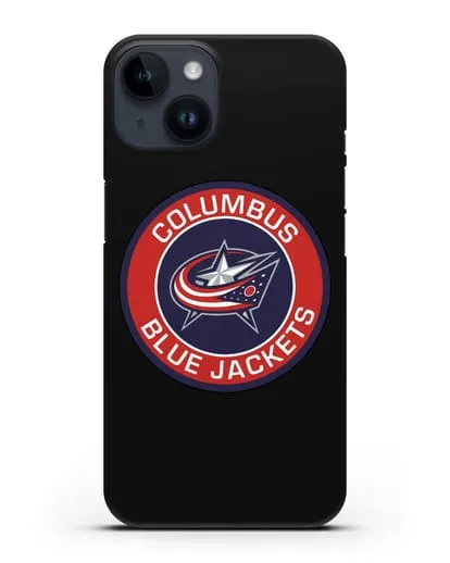 Чеxол с логотипом Columbus Blue Jackets силиконовый для iPhone 14