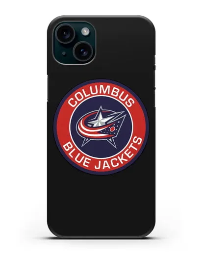 Чеxол с логотипом Columbus Blue Jackets силиконовый для iPhone 15 Plus