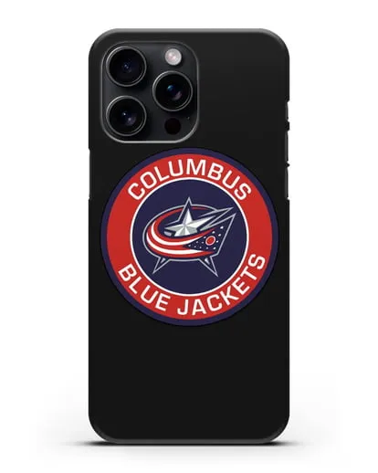 Чеxол с логотипом Columbus Blue Jackets силиконовый для iPhone 15 Pro Max