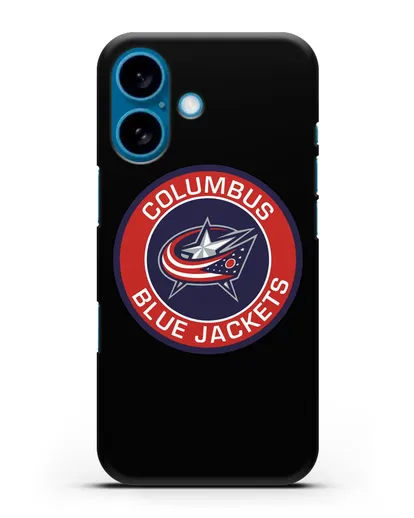 Чеxол с логотипом Columbus Blue Jackets силиконовый для iPhone 16