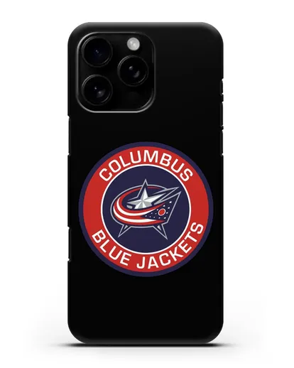 Чеxол с логотипом Columbus Blue Jackets силиконовый для iPhone 16 Pro Max