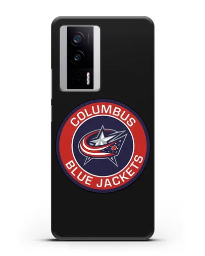 Чеxол с логотипом Columbus Blue Jackets силиконовый для Xiaomi Poco F5 Pro