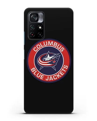 Чеxол с логотипом Columbus Blue Jackets силиконовый для Xiaomi Poco M4 Pro 5G