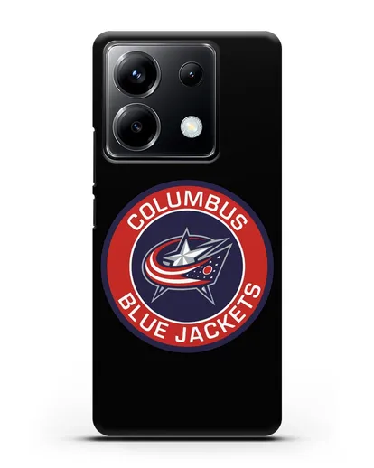 Чеxол с логотипом Columbus Blue Jackets силиконовый для Xiaomi Poco X6