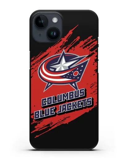 Чехол с надписью ХК Коламбус Блю Джекетс силиконовый для iPhone 14