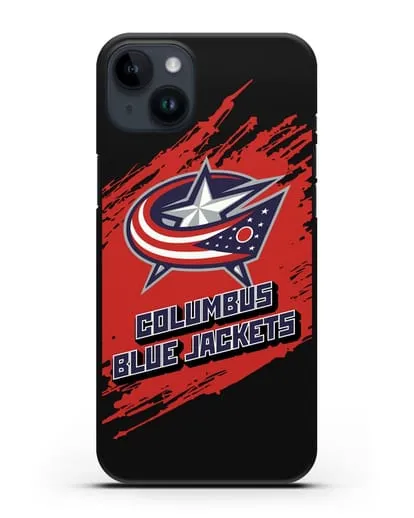 Чехол с надписью ХК Коламбус Блю Джекетс силиконовый для iPhone 14 Plus