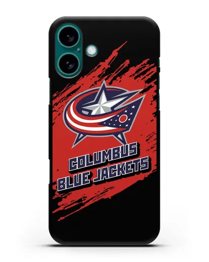 Чехол с надписью ХК Коламбус Блю Джекетс силиконовый для iPhone 16 Plus