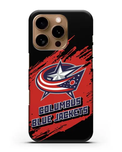 Чехол с надписью ХК Коламбус Блю Джекетс силиконовый для iPhone 16 Pro