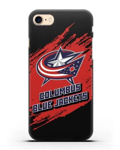 Чехол с надписью ХК Коламбус Блю Джекетс силиконовый для iPhone 7