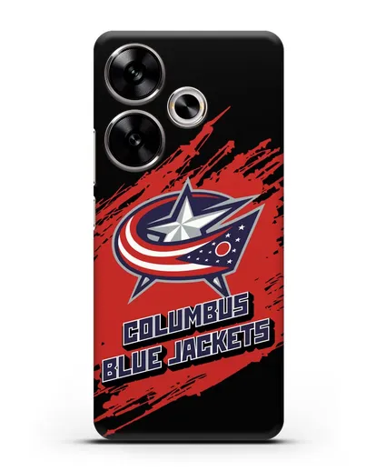Чехол с надписью ХК Коламбус Блю Джекетс силиконовый для Xiaomi Poco F6