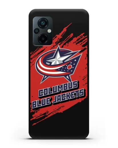 Чехол с надписью ХК Коламбус Блю Джекетс силиконовый для Xiaomi Poco M5