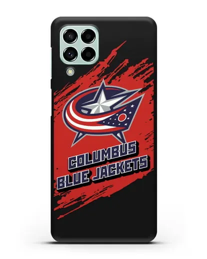 Чехол с надписью ХК Коламбус Блю Джекетс силиконовый для Samsung Galaxy M53 [SM-M536]