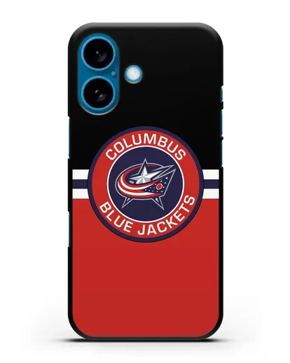 Чехол с символикой Columbus Blue Jackets силиконовый для iPhone 16