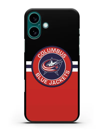 Чехол с символикой Columbus Blue Jackets силиконовый для iPhone 16 Plus