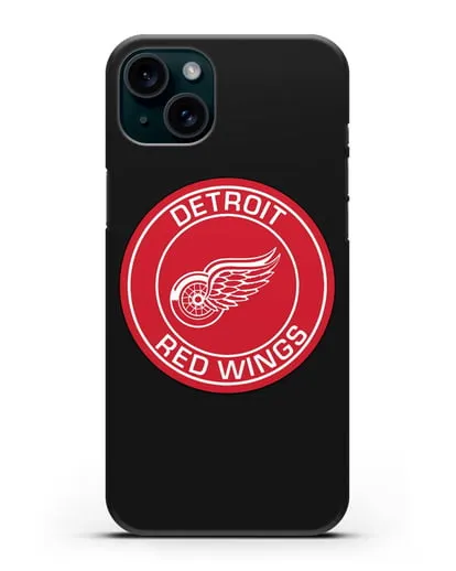Чеxол с логотипом Detroit Red Wings силиконовый для iPhone 15 Plus