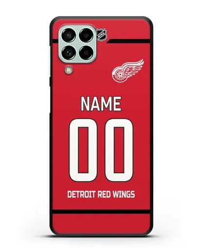 Чехол ХК Детройт Ред Уингз с фамилией и номером красная форма силиконовый для Samsung Galaxy M53 [SM-M536]