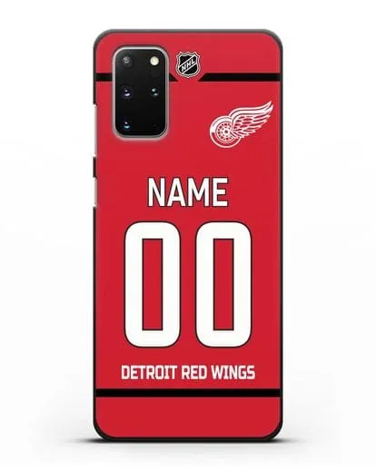 Чехол ХК Детройт Ред Уингз с фамилией и номером красная форма силиконовый для Samsung Galaxy S20 Plus [SM-G985F]