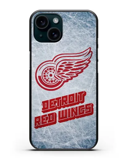 Чехол с рисунком Detroit Red Wings силиконовый для iPhone 15