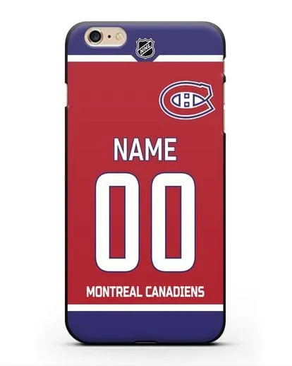 Чехол ХК Монреаль Канадиенс с фамилией и номером красная форма силиконовый для iPhone 6 Plus