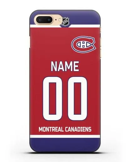 Чехол ХК Монреаль Канадиенс с фамилией и номером красная форма силиконовый для iPhone 7 Plus