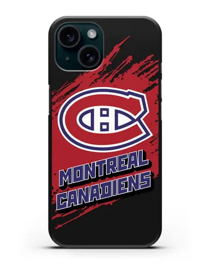 Чехол с надписью ХК Монреаль Канадиенс силиконовый для iPhone 15