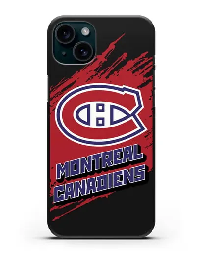 Чехол с надписью ХК Монреаль Канадиенс силиконовый для iPhone 15 Plus