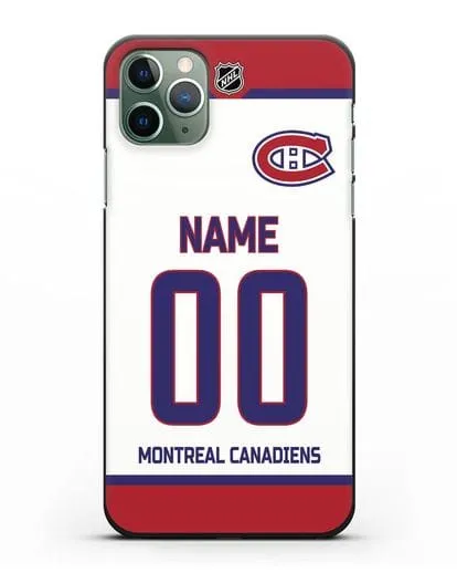 Чехол ХК Монреаль Канадиенс с фамилией и номером белая форма силиконовый для iPhone 11 Pro Max