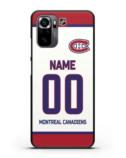 Чехол ХК Монреаль Канадиенс с фамилией и номером белая форма силиконовый для Xiaomi Poco M5s