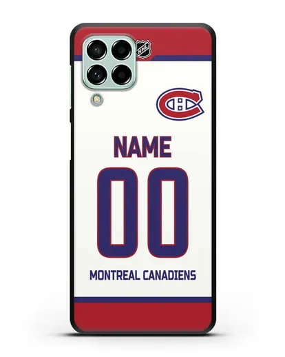 Чехол ХК Монреаль Канадиенс с фамилией и номером белая форма силиконовый для Samsung Galaxy M53 [SM-M536]