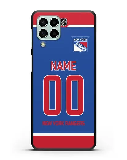 Чехол ХК Нью-Йорк Рейнджерс с фамилией и номером синяя форма силиконовый для Samsung Galaxy M53 [SM-M536]