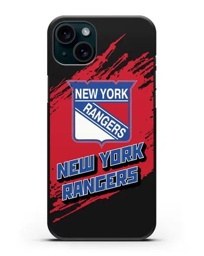 Чехол с надписью ХК Нью-Йорк Рейнджерс силиконовый для iPhone 15 Plus