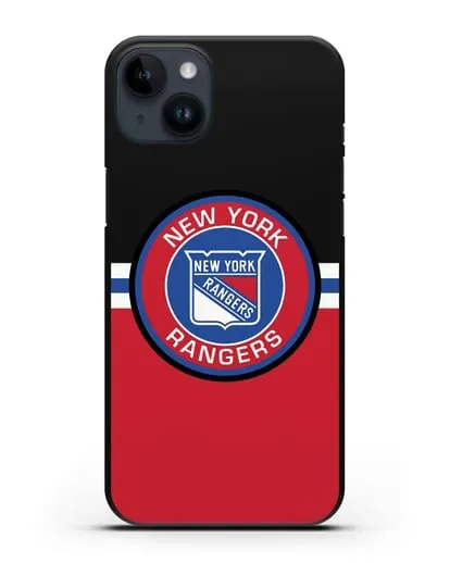 Чехол с символикой New York Rangers силиконовый для iPhone 14 Plus